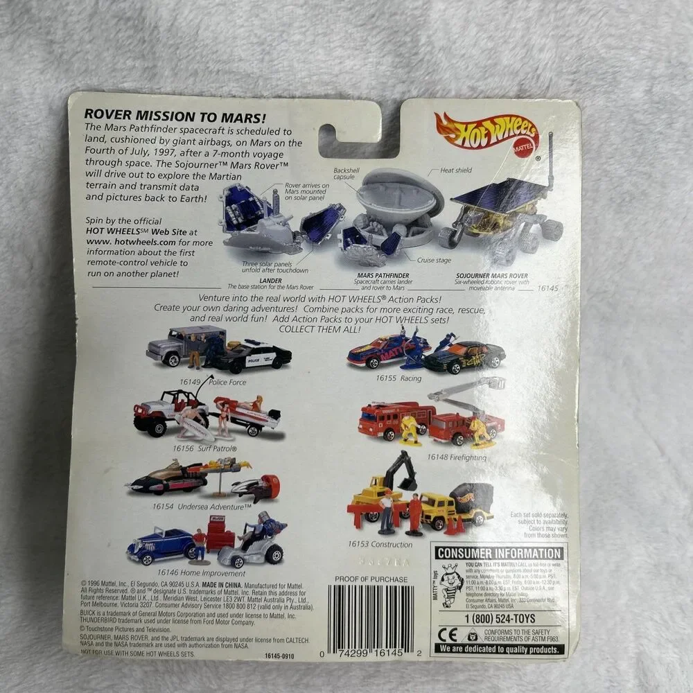 1997 Hot Wheels Action Pack JPL Sojourner Mars Rover Pathfinder Lander VTG